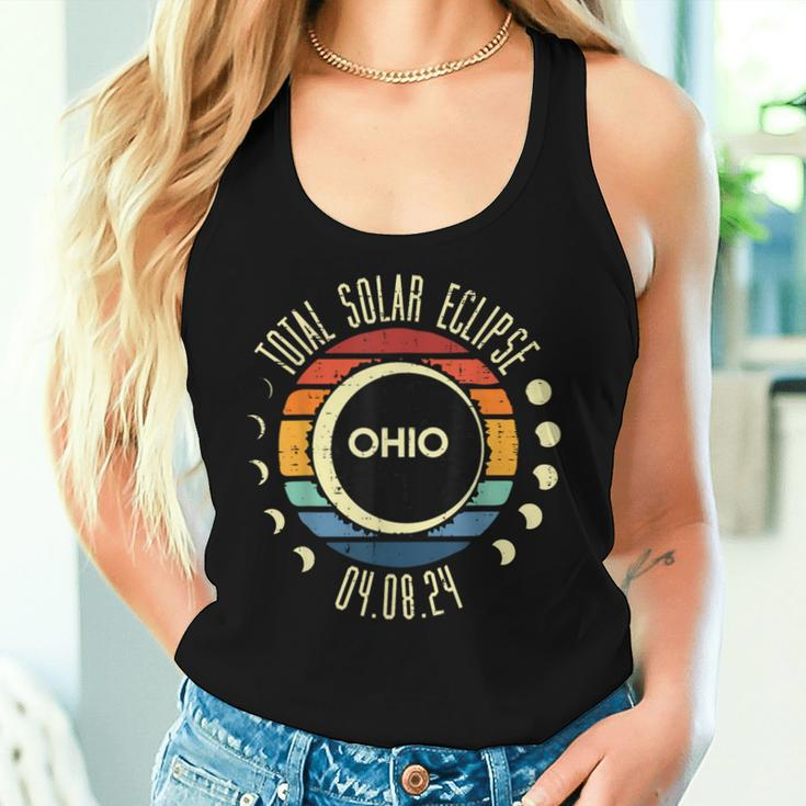 Total Solar Eclipse Ohio Sunset Retro 040824 Kid Women Tank Top Gifts for Her