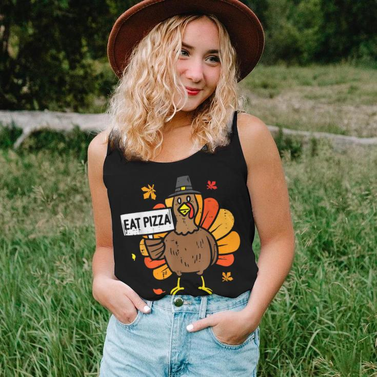 Turkey Eat Pizza Thanksgiving Party Kid Women Tank Top Gifts for Her