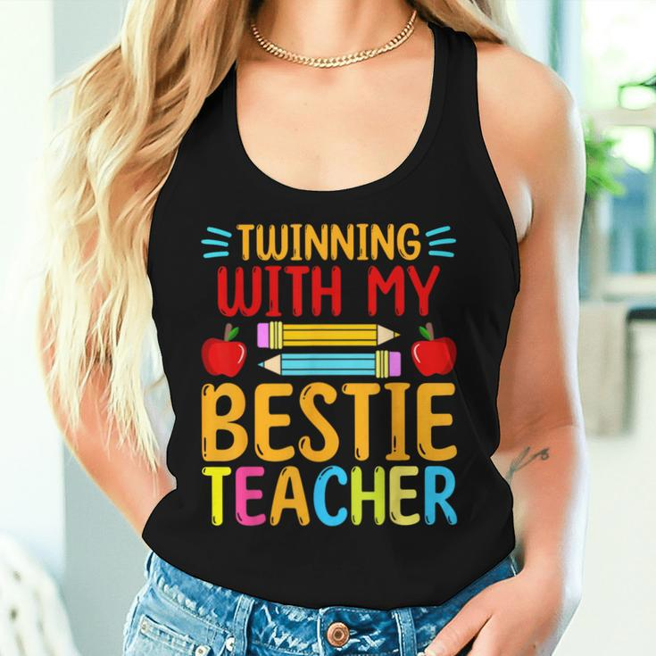 Twinning With My Bestie Teacher Boy Spirit Week Twin Day Women Tank Top Gifts for Her