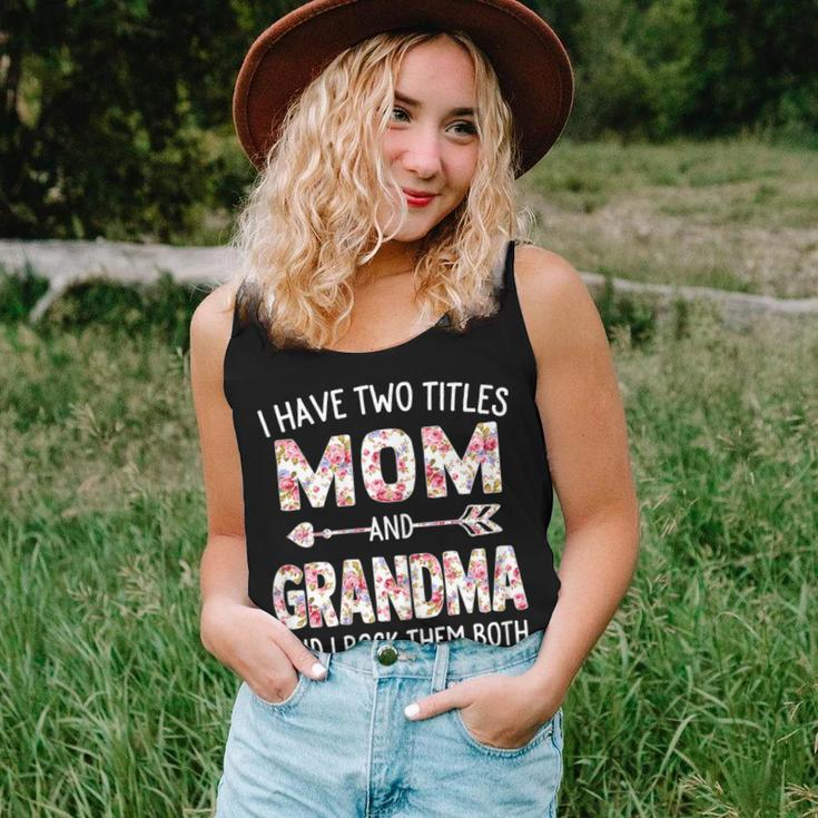 I Have Two Titles Mom And Grandma Floral Cute Women Tank Top Gifts for Her