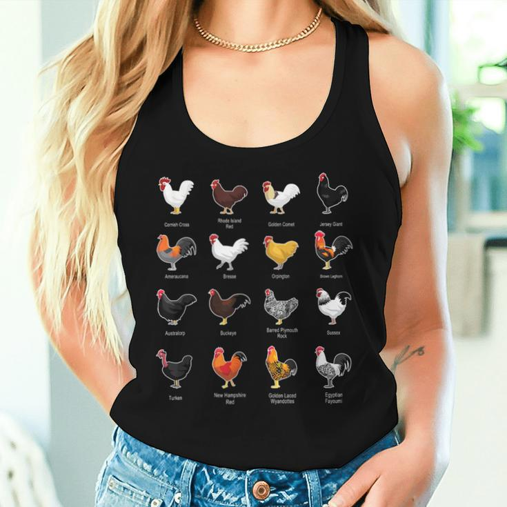 Types Of Chickens Farmer Costume Domestic Chicken Breeds Women Tank Top Gifts for Her