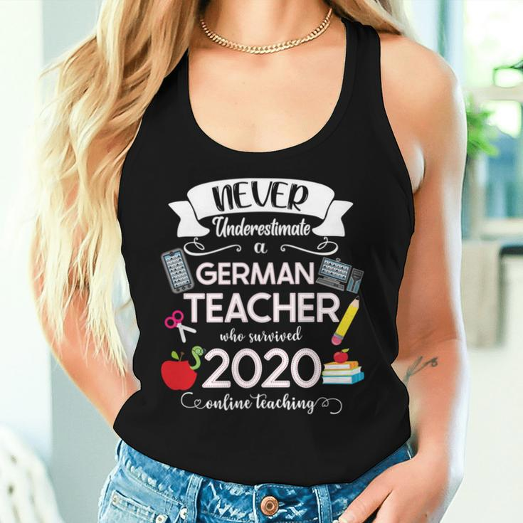 Never Underestimate A German Teacher Who Survived 2020 Women Tank Top Gifts for Her