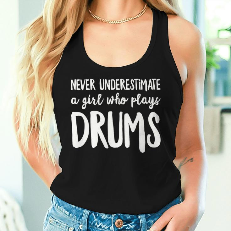 Never Underestimate A Girl Who Plays Drums Player Women Tank Top Gifts for Her