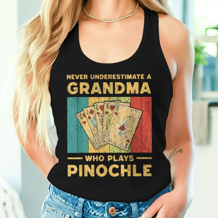 Never Underestimate A Grandma Who Plays Pinochle Pinochle Women Tank Top Gifts for Her