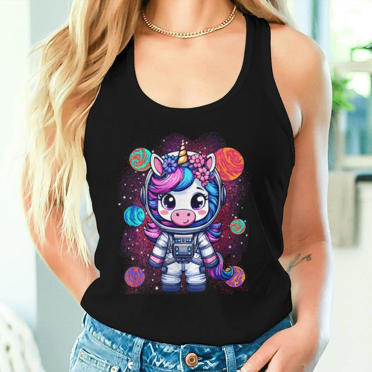 Unicorn Astronaut Cute Space Suit Galaxy Planet Girls Women Tank Top Gifts for Her