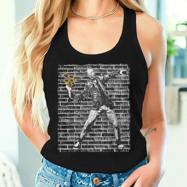 Van Gogh Flower Thrower 90S Vintage Distressed Graphic Women Tank Top Gifts for Her