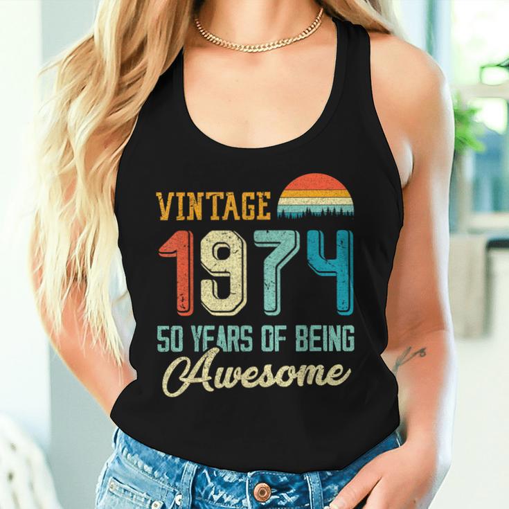 Vintage 1974 50 Geburtstag Retro 50 Jahre Alter Papa Mama Tank Top Frauen Geschenke für Sie