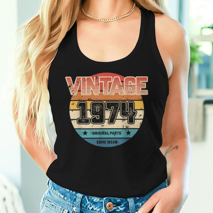 Vintage 1974 Bday Originalteile 50 Geburtstag Papa Mama Tank Top Frauen Geschenke für Sie