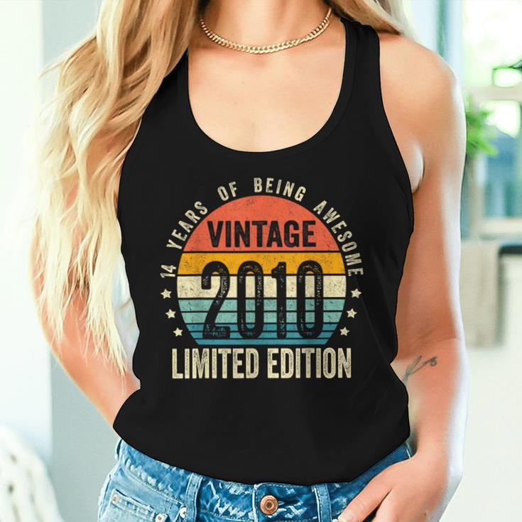 Vintage 2010 14 Years Old Boys And Girls 14Th Birthday Women Tank Top Gifts for Her