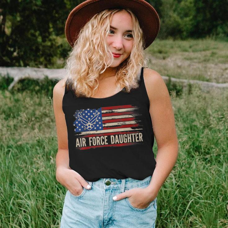 Vintage Air Force Daughter American Flag Veteran Women Tank Top Gifts for Her
