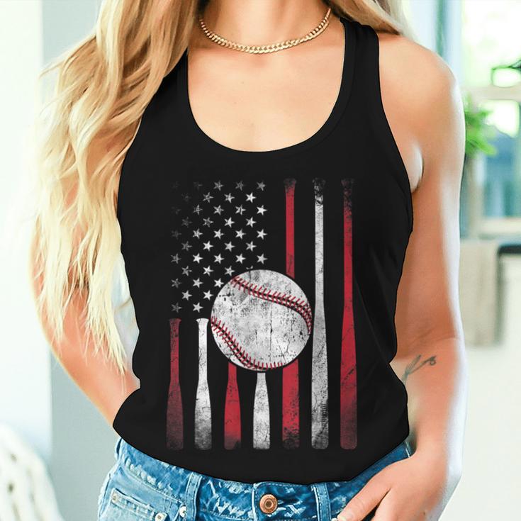 Vintage American Flag Baseball Team For Boys Girls Women Women Tank Top Gifts for Her