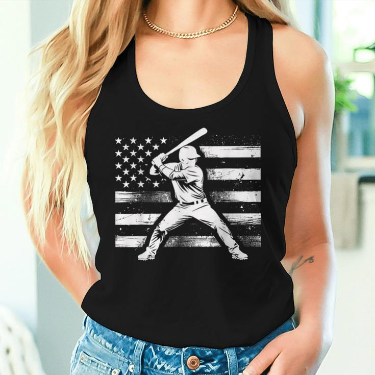 Vintage Baseball American Flag For Boys Girls Women Women Tank Top Gifts for Her