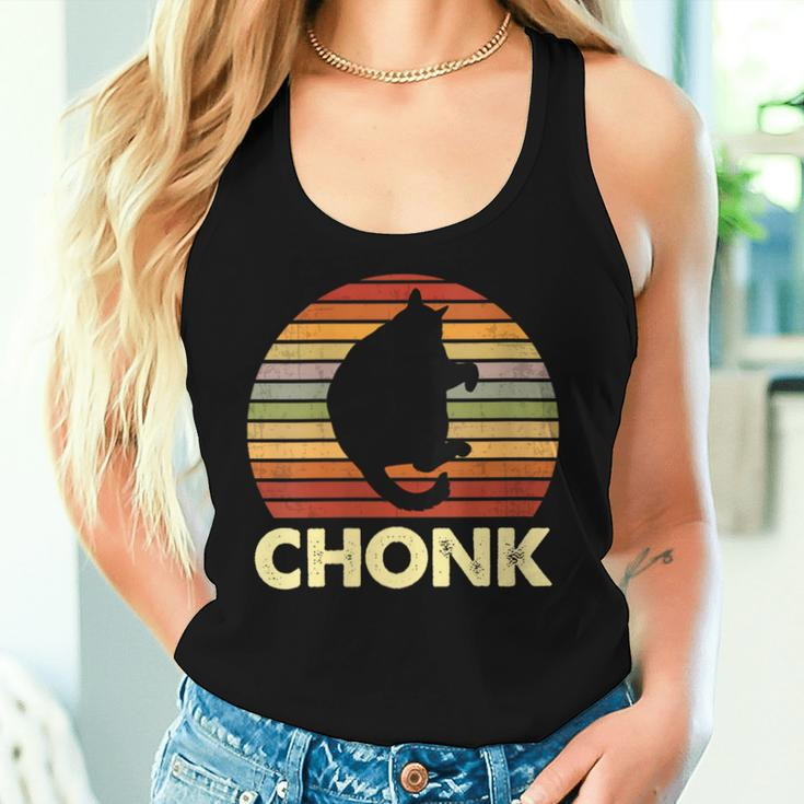 Vintage Cat Chonk For Fluffiest Cat Lover Parent Women Tank Top Gifts for Her
