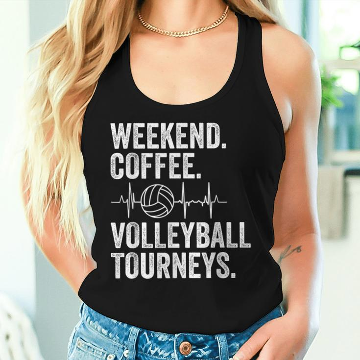 Vintage Weekend Coffee And Volleyball Moms Apparel Women Tank Top Gifts for Her