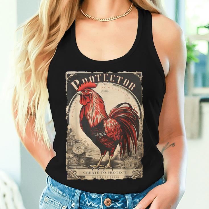 Vintage Gockel Elegant Rooster Bird Chicken Farmer Rooster Women Tank Top Gifts for Her