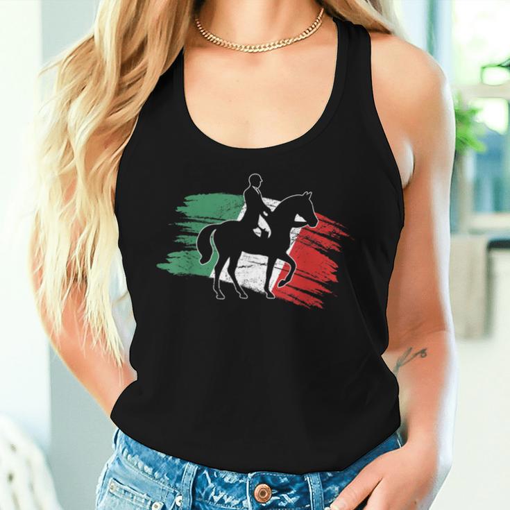 Vintage Italian Italy Flag Horse Jumping Equestrian Women Tank Top Gifts for Her