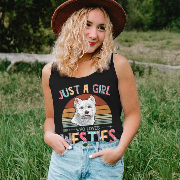 Vintage Just A Girl Who Loves Westies Dog Lovers Women Women Tank Top Gifts for Her