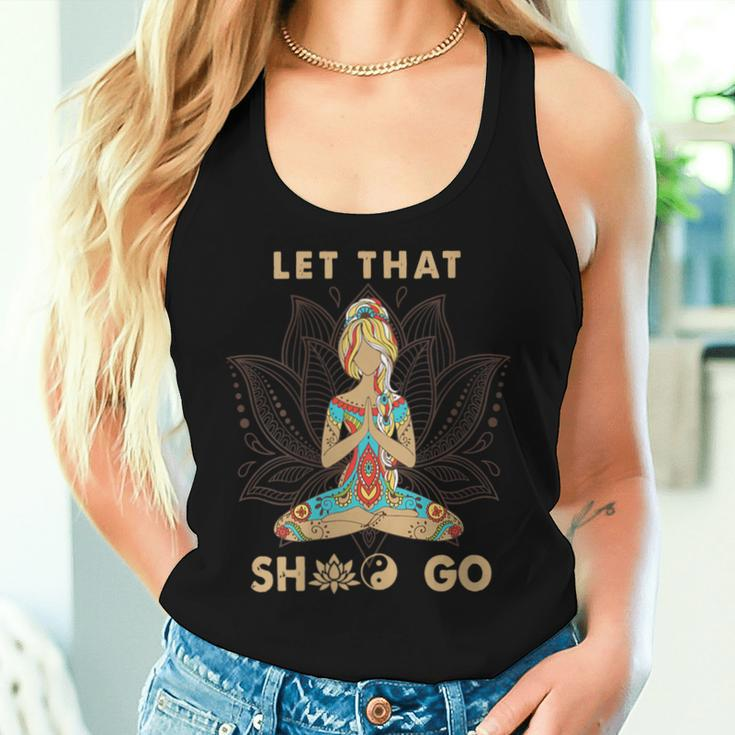 Vintage Let That Shit Go Yoga Meditation Spiritual Warrior Women Tank Top Gifts for Her