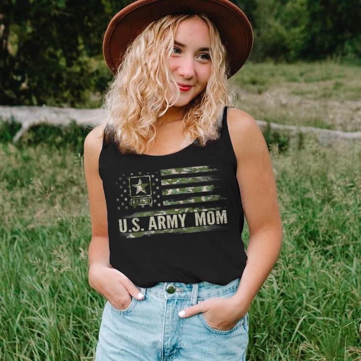 Vintage US Army Mom With Camo American Flag Veteran Women Tank Top Gifts for Her