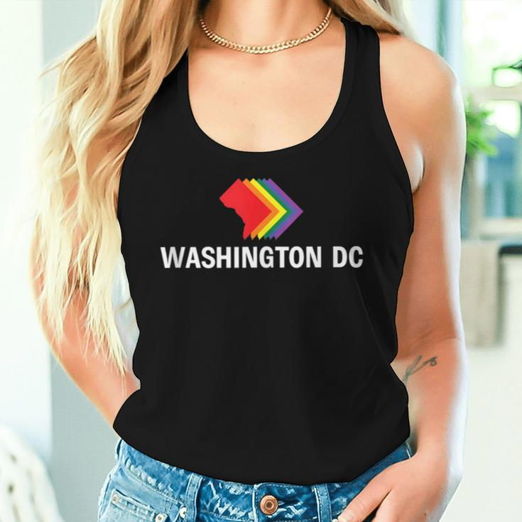 Washington Dc Map Gay Pride Rainbow Women Tank Top Gifts for Her
