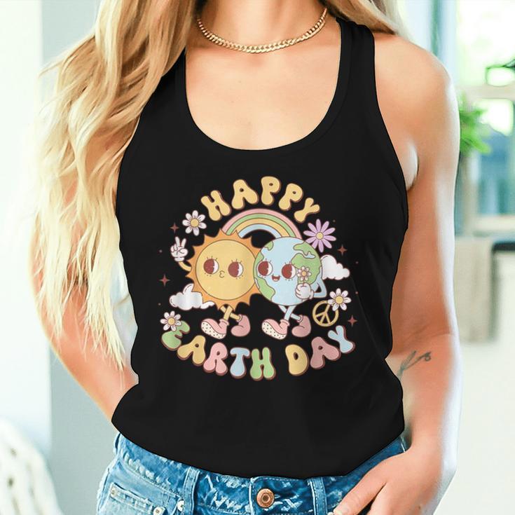 Wave Groovy Happy Earth Day 2024 Make Earth Day Every Day Women Tank Top Gifts for Her