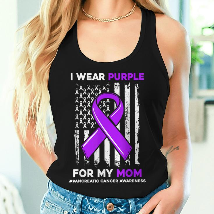 I Wear Purple For My Mom Mother Pancreatic Cancer Awareness Women Tank Top Gifts for Her