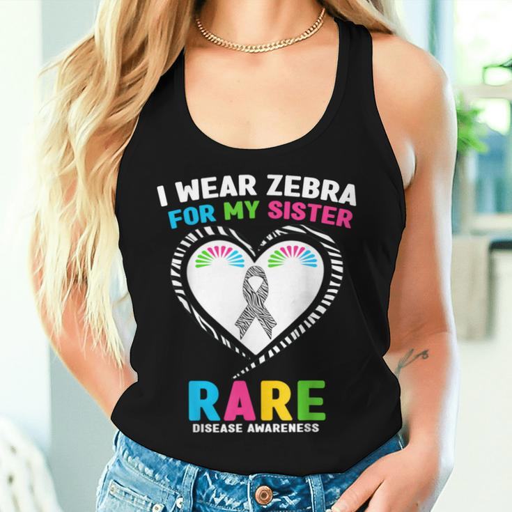 I Wear Zebra For My Sister Rare Disease Awareness Women Tank Top Gifts for Her