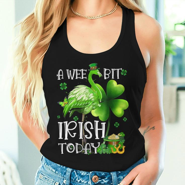 A Wee Bit Irish Today Green Flamingo Beer St Patrick's Day Women Tank Top Gifts for Her