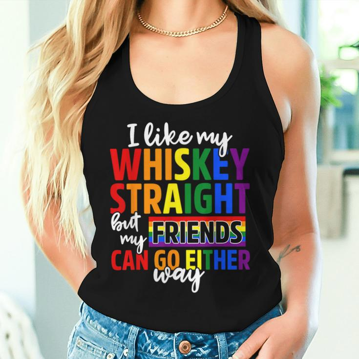 I Like My Whiskey Straight Friends Lgbt Gay Pride Proud Ally Women Tank Top Gifts for Her