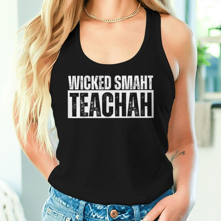 Wicked Smaht Teachah Wicked Smart Teacher Distressed Women Tank Top Gifts for Her