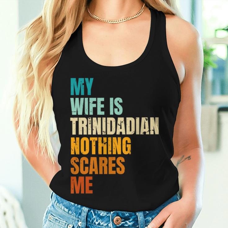 My Wife Is Trinidadian Nothing Scares Me Husband Women Tank Top Gifts for Her