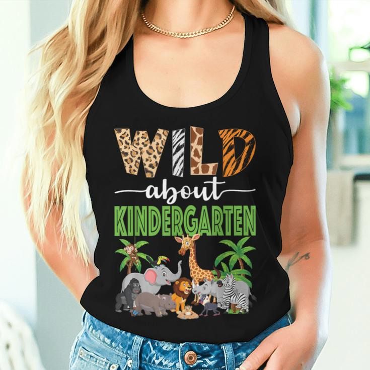 Wild About Kindergarten Teacher Student Zoo Safari Women Tank Top Gifts for Her