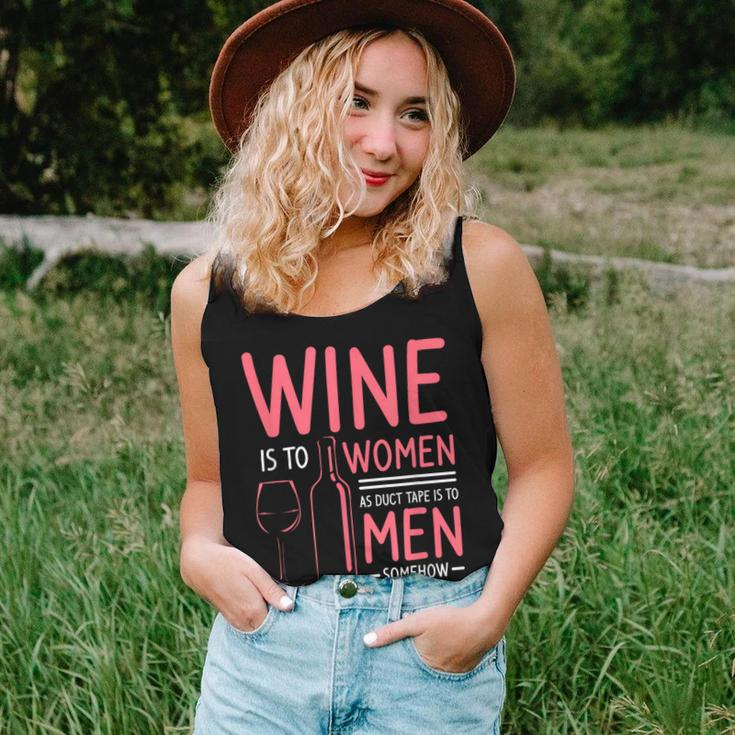 Wine Is To As Duct Tape Is To Somehow It Fixes Women Tank Top Gifts for Her