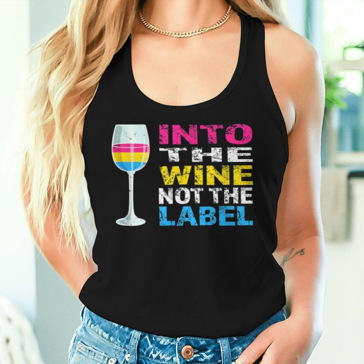 Into The Wine Not The Label Pansexual Lgbtq Pride Vintage Women Tank Top Gifts for Her