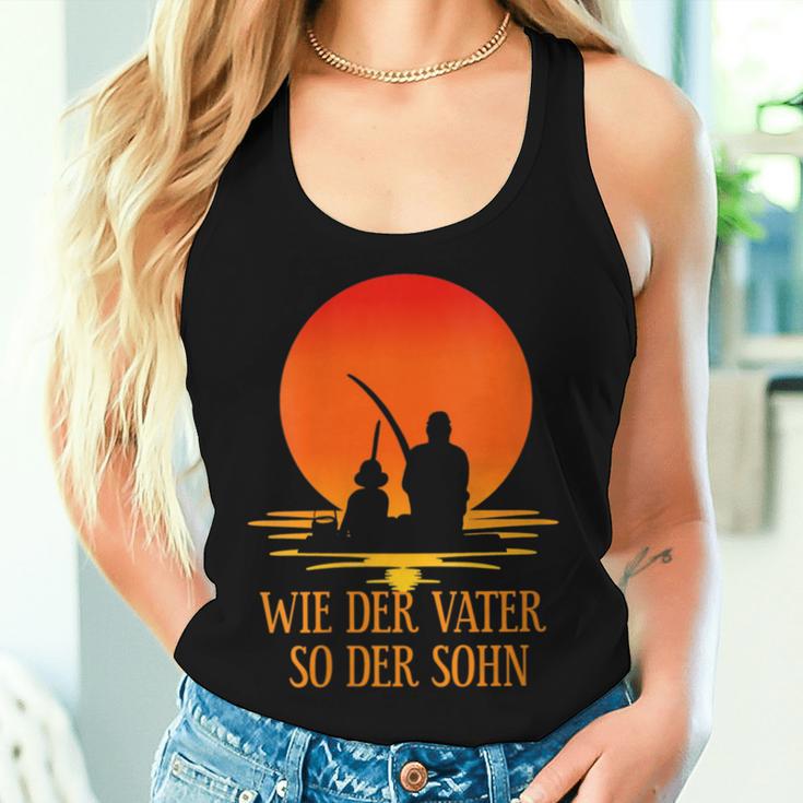 Women's With-Neck Wie Derater So Der Sohn Papa Angeln Angler Partner Tank Top Frauen Geschenke für Sie