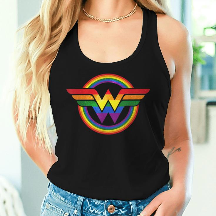 Wonder Pride Gay Hero Proud Ally Lgbtq Rainbow Flag Women Tank Top Gifts for Her