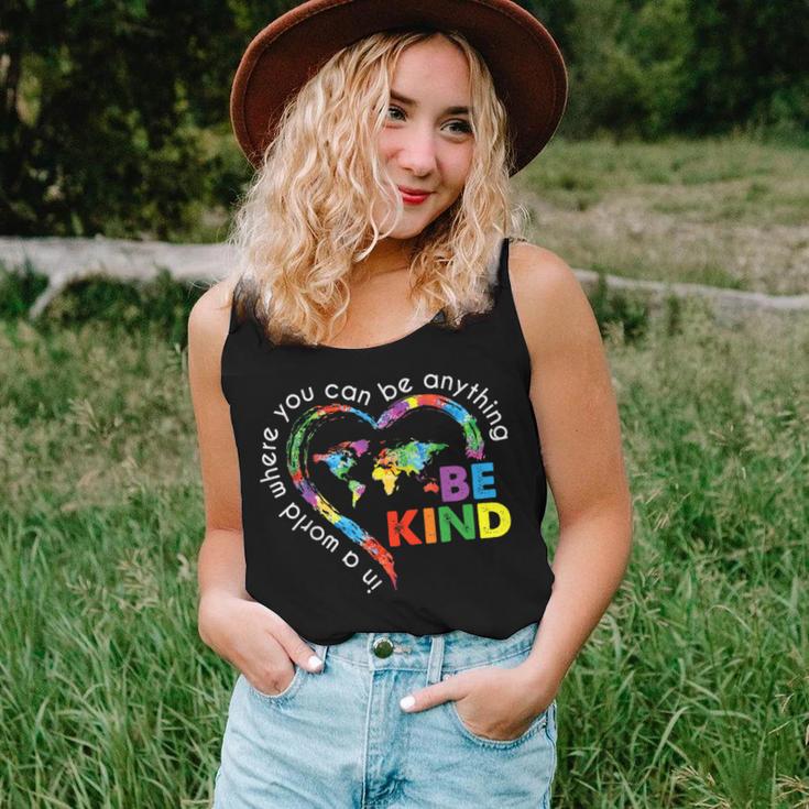 In A World Anything Be Kind Unity Day Heart Anti Bullying Women Tank Top Gifts for Her