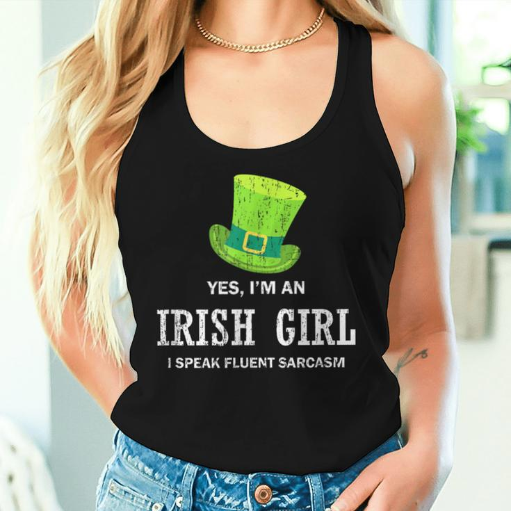 Yes I’M An Irish Girl I Speak Fluent Sarcasm St Patrick's Women Tank Top Gifts for Her
