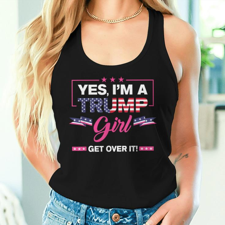 Yes I'm A Trump Get Girl Over It America Usa Flag 2024 Women Women Tank Top Gifts for Her