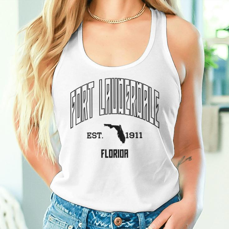 Athletic Fort Lauderdale Florida Fl Throwback Souvenir Women Tank Top Gifts for Her