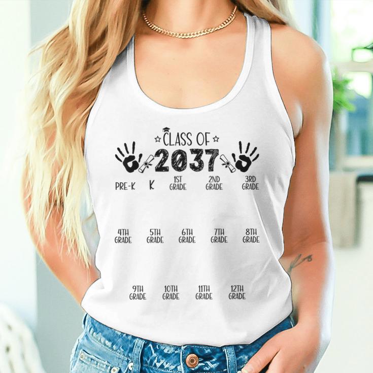 Class Of 2037 Grow With Me Pre-K To 12Th Grade Handprint Women Tank Top Gifts for Her