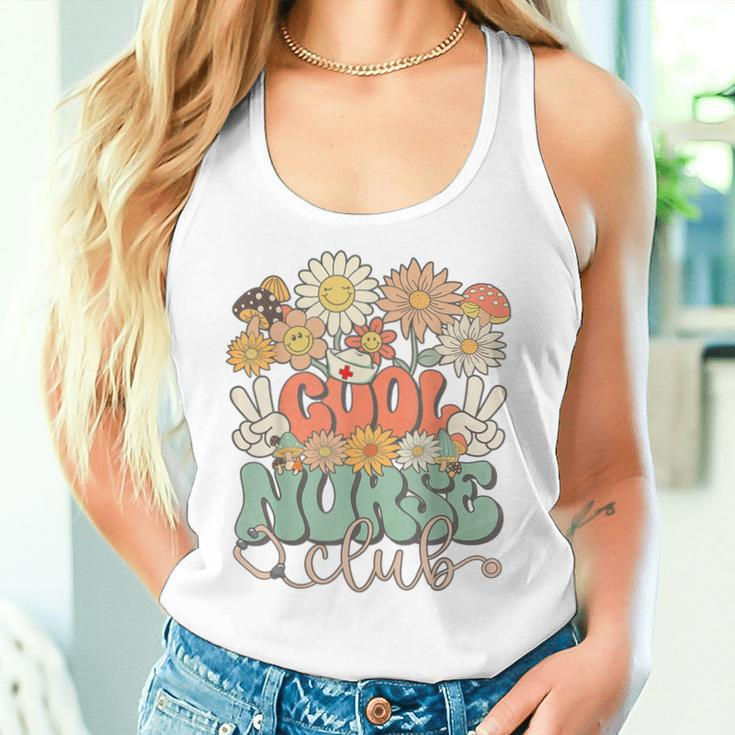 Cool Nurse Club Floral Hippie Groovy Retro Daisy Nurse Women Tank Top Gifts for Her