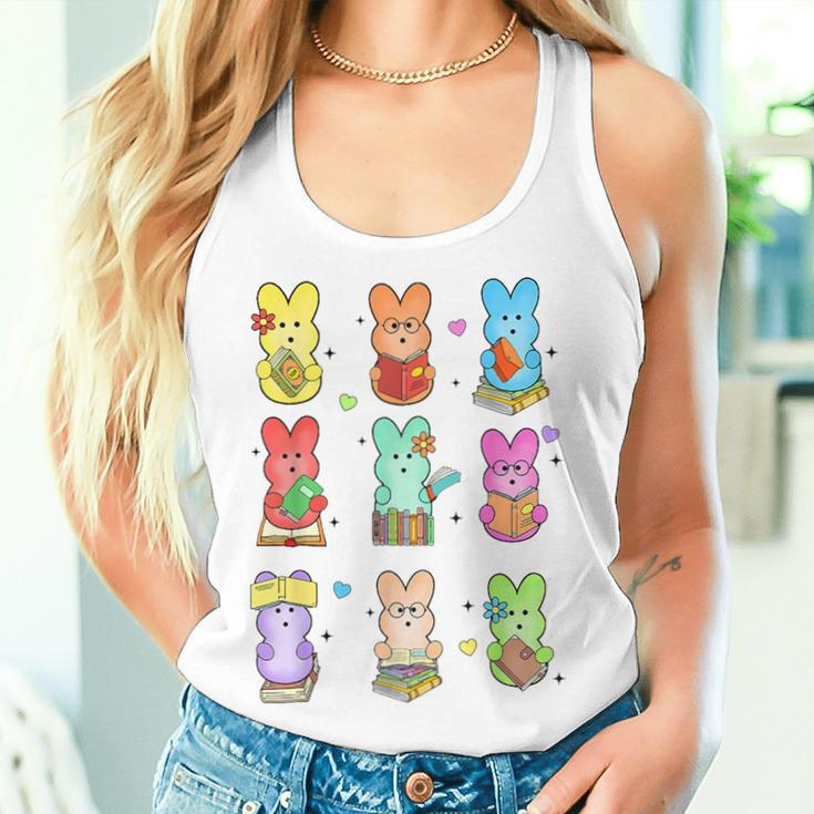 Cute Bunny Reading Teacher Easter Day Teaching Book Lovers Women Tank Top Gifts for Her