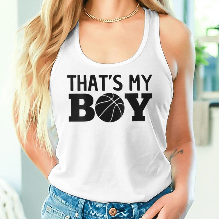 Damen Das Ist Mein Sohn Basketball Stolzer Ballsport Mama Papa Mit-Ausschnitt Tank Top Frauen Geschenke für Sie