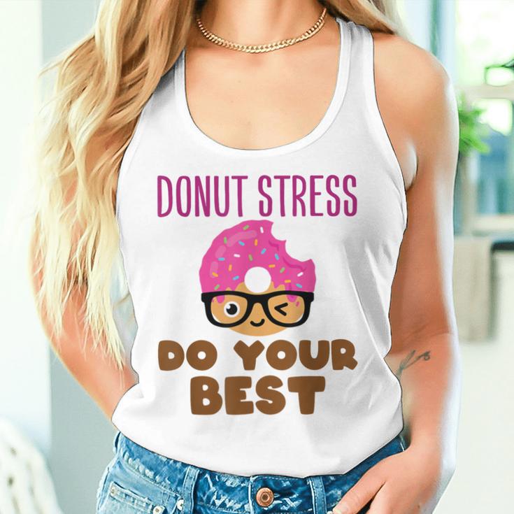 Donut Stress Do Your Best Teacher Test Day Women Tank Top Gifts for Her