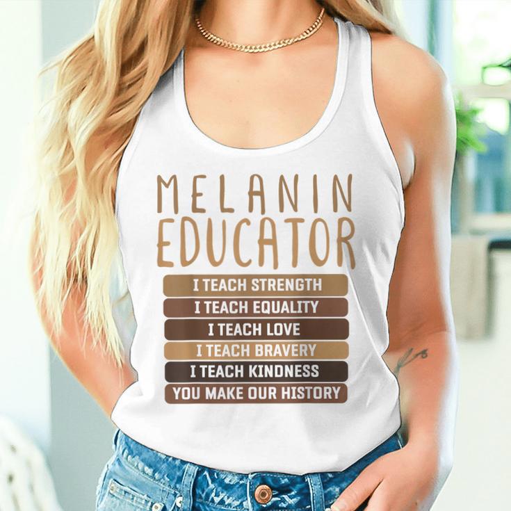 Dope Melanin Teacher Black Teacher Bhm Dope Black Educators Women Tank Top Gifts for Her