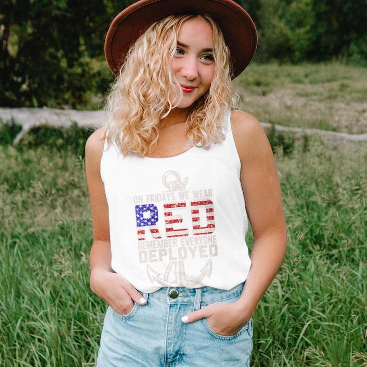 On Friday We Wear Red Military Support Troops Red Us Flag Women Tank Top Gifts for Her