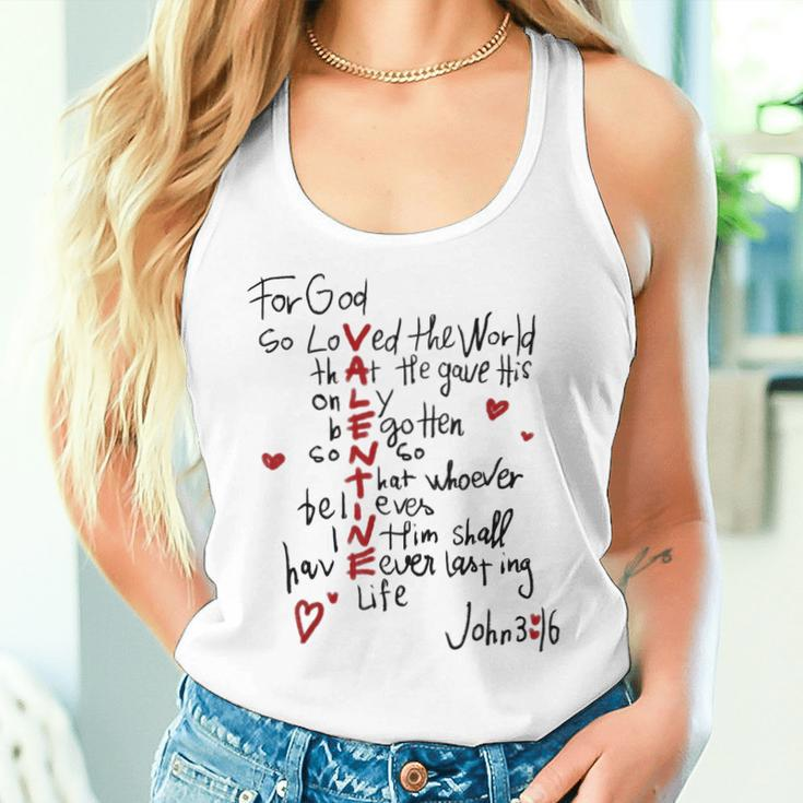 For God So Loved The World Valentine Christian Religious Women Tank Top Gifts for Her