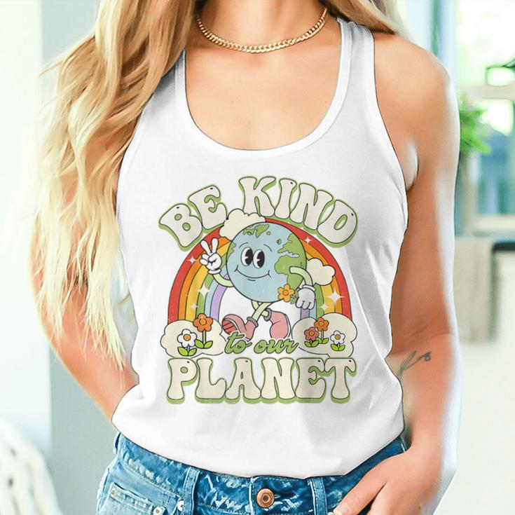 Groovy Earth Day Be Kind To Our Planet Retro Environmental Women Tank Top Gifts for Her