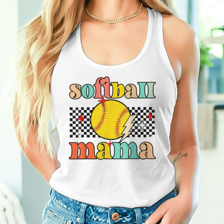 Groovy Retro Softball Mom Mama Sport Lover Women Tank Top Gifts for Her
